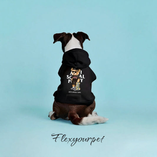 Anti-social-puppy hooded jacket