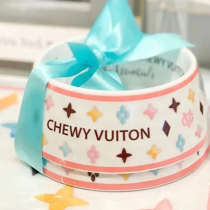 Luxurious CHEWYVUITTON PARIS Dog Bowls