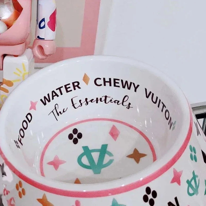 Luxurious CHEWYVUITTON PARIS Dog Bowls